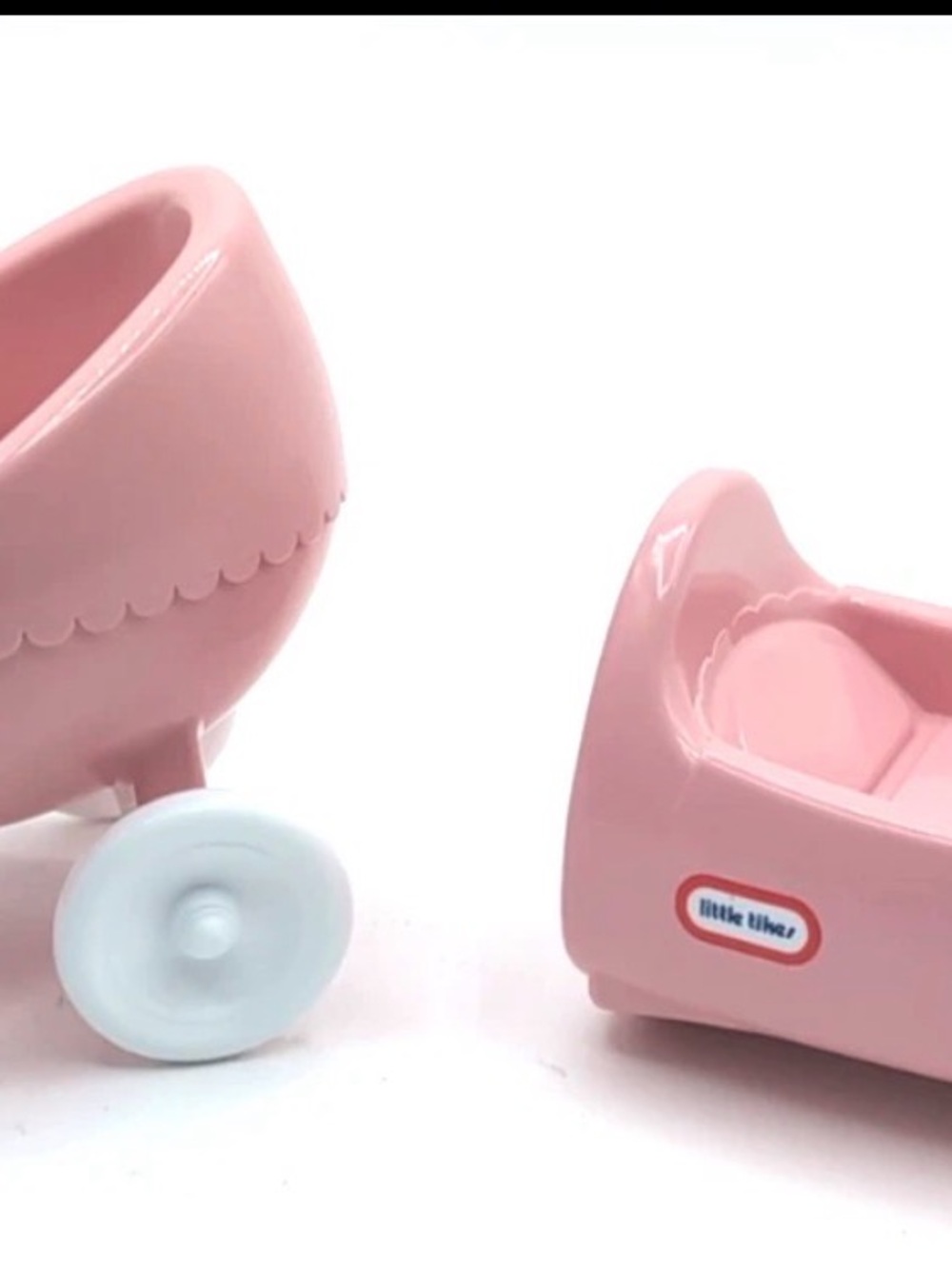 Pink Baby Buggy Carriage + Rocking Bassinet Bed Little Tikes Dollhouse Vintage